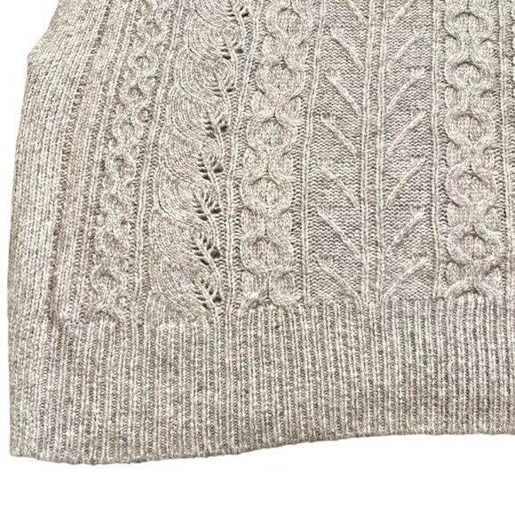 RACHEL ZOE 1X Plus Size Light Gray Cable Knit Soft Oversize Sleeveless Sweater - Picture 4 of 13